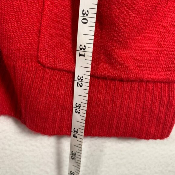 Avenue Holiday Red Cardigan Sweater Women’s Size 4X Plus Sequin Trim Open Front - Picture 13 of 15